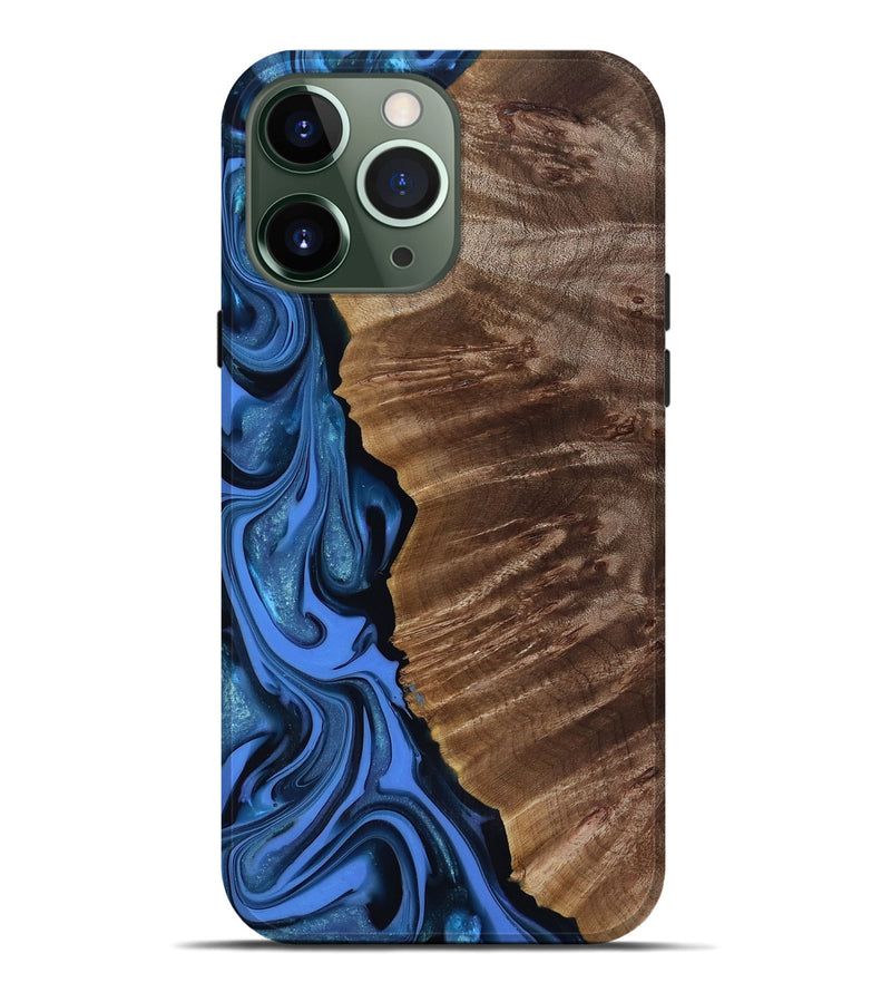 iPhone 13 Pro Max Wood Live Edge Phone Case - Lilyana (Blue, 817482)
