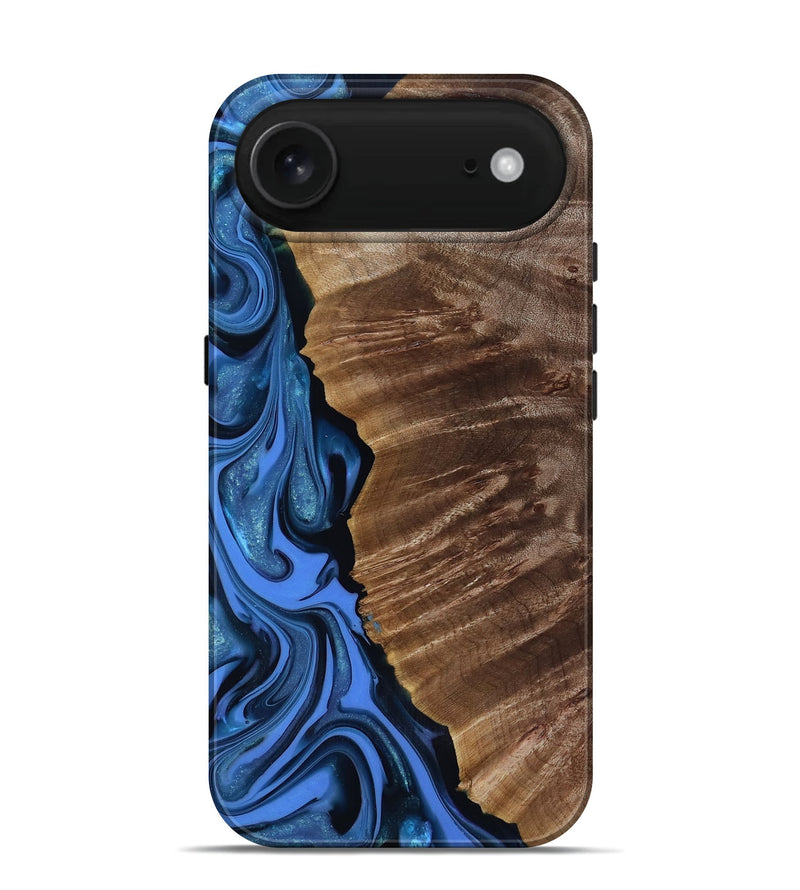 iPhone 17 Air Wood Live Edge Phone Case - Lilyana (Blue, 817482)