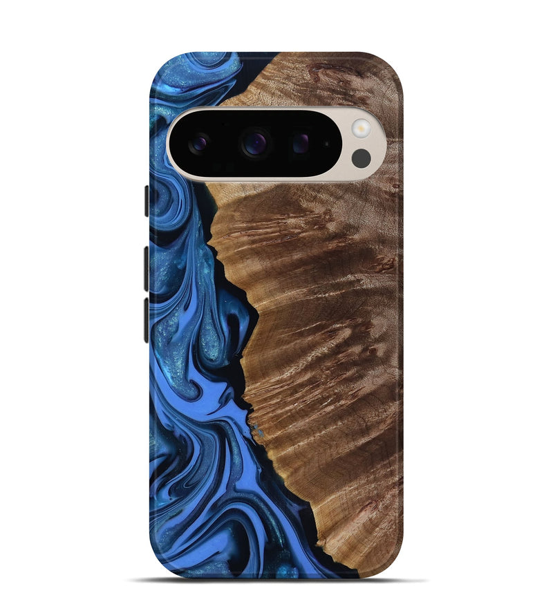 Pixel 10 Wood Live Edge Phone Case - Lilyana (Blue, 817482)