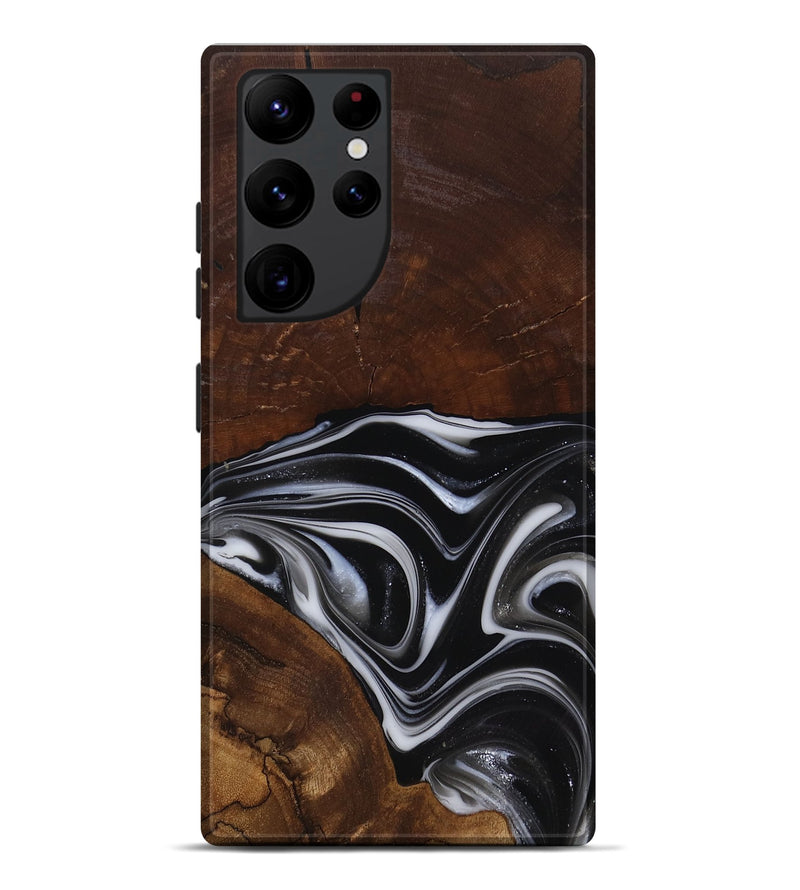 Galaxy S22 Ultra Wood Live Edge Phone Case - Mose (Black & White, 817483)