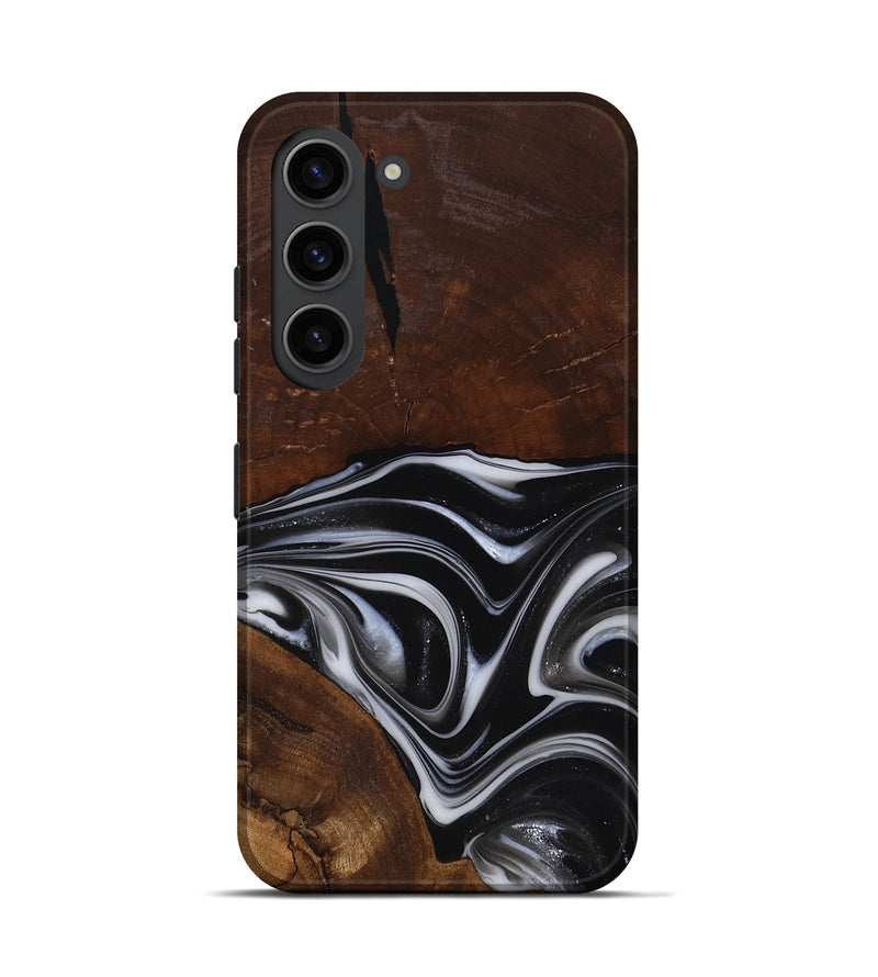 Galaxy S23 Wood Live Edge Phone Case - Mose (Black & White, 817483)