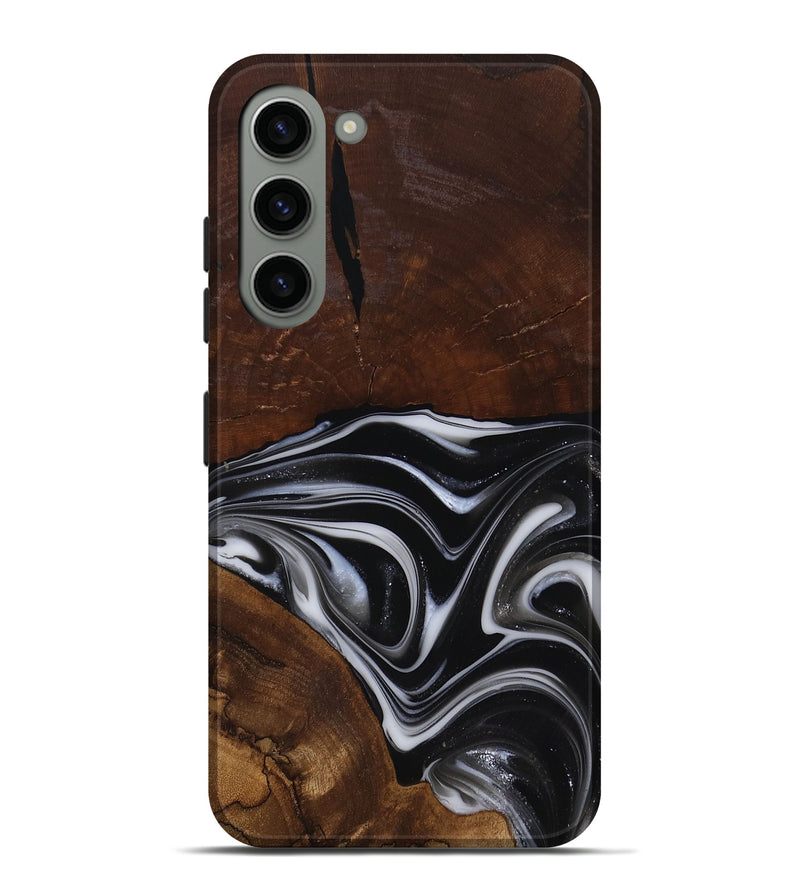 Galaxy S23 Plus Wood Live Edge Phone Case - Mose (Black & White, 817483)