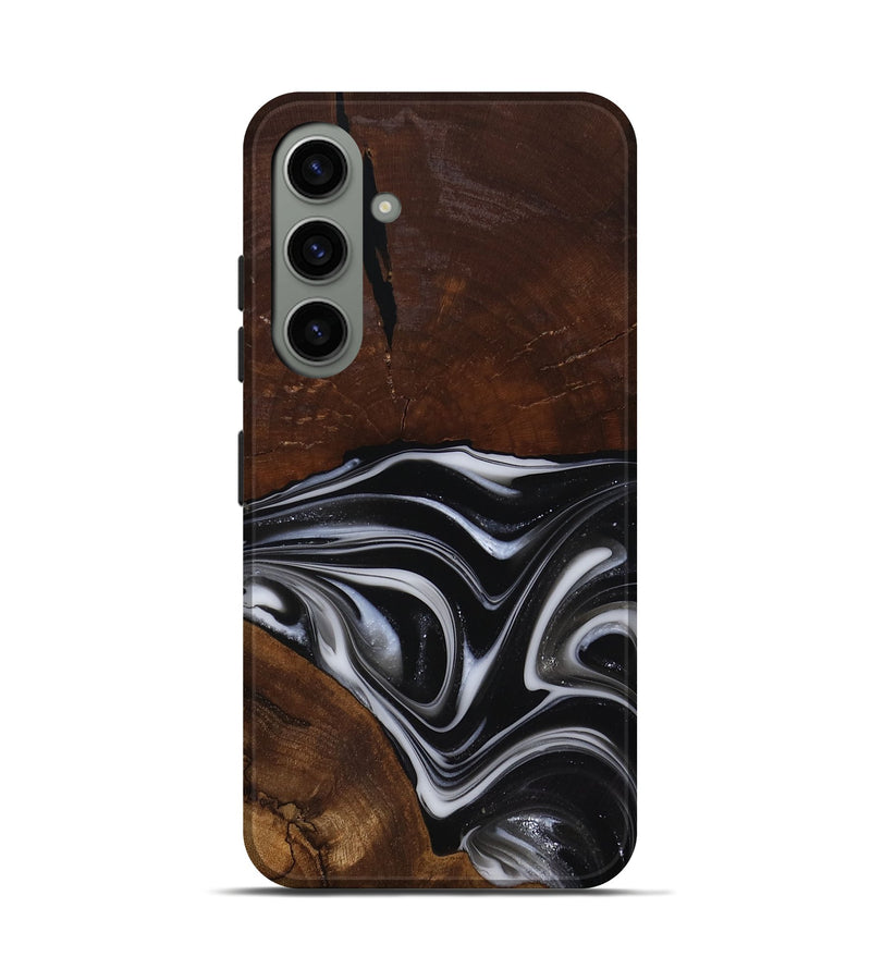 Galaxy S24 Wood Live Edge Phone Case - Mose (Black & White, 817483)