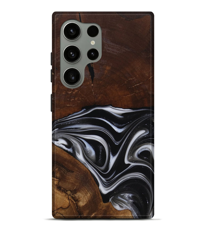 Galaxy S24 Ultra Wood Live Edge Phone Case - Mose (Black & White, 817483)