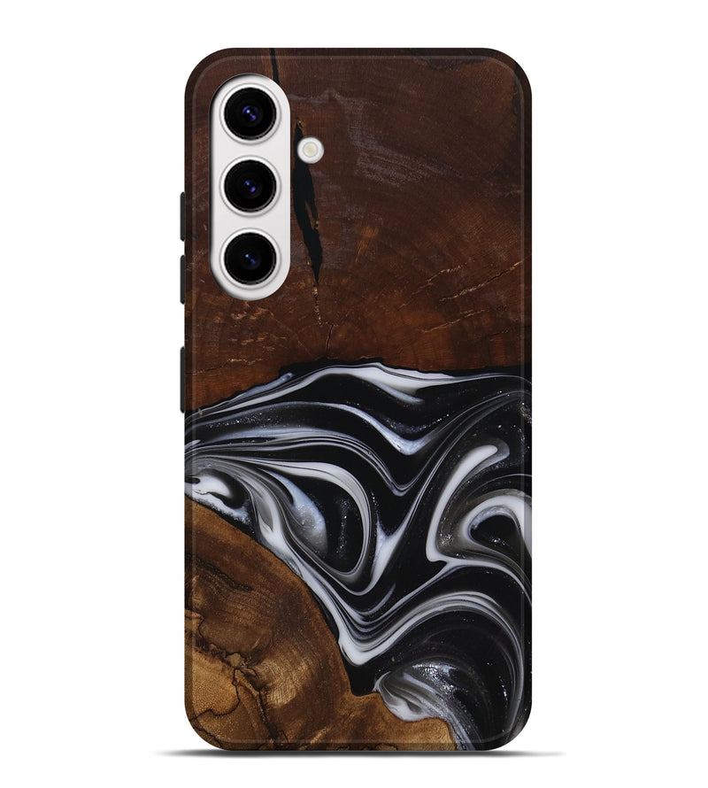 Galaxy S25 Plus Wood Live Edge Phone Case - Mose (Black & White, 817483)