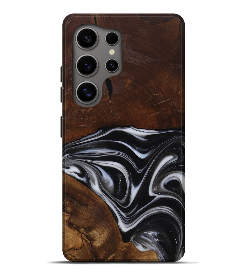 Galaxy S25 Ultra Wood Live Edge Phone Case - Mose (Black & White, 817483)