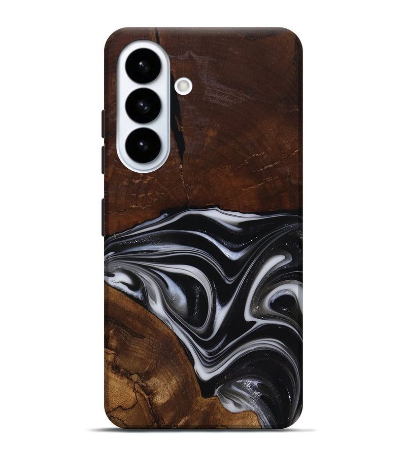 Galaxy S26 Plus Wood Live Edge Phone Case - Mose (Black & White, 817483)