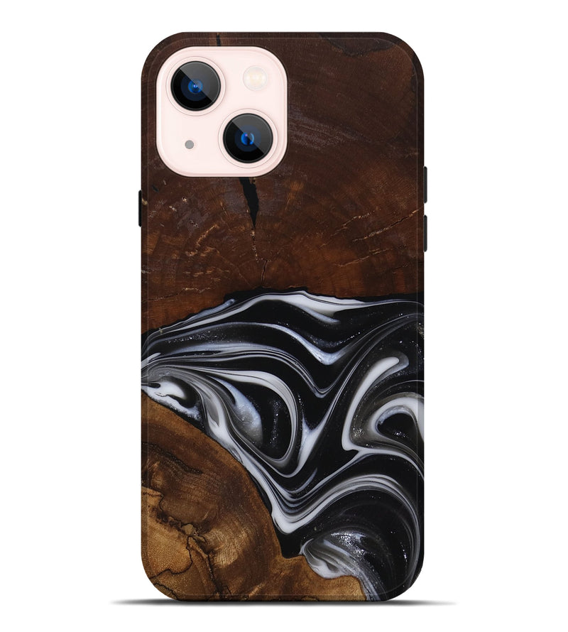 iPhone 14 Plus Wood Live Edge Phone Case - Mose (Black & White, 817483)