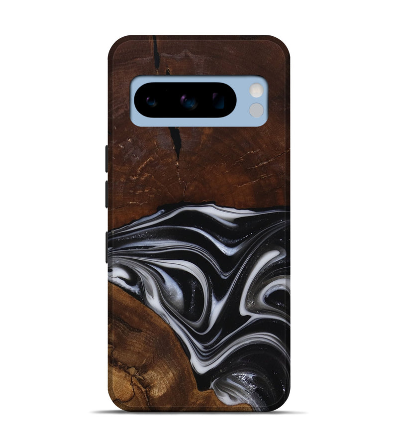 Pixel 8 Pro Wood Live Edge Phone Case - Mose (Black & White, 817483)