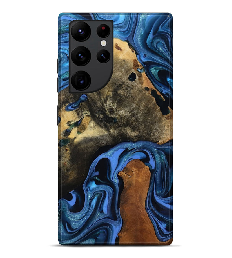 Galaxy S22 Ultra Wood Live Edge Phone Case - Geralyn (Blue, 817484)
