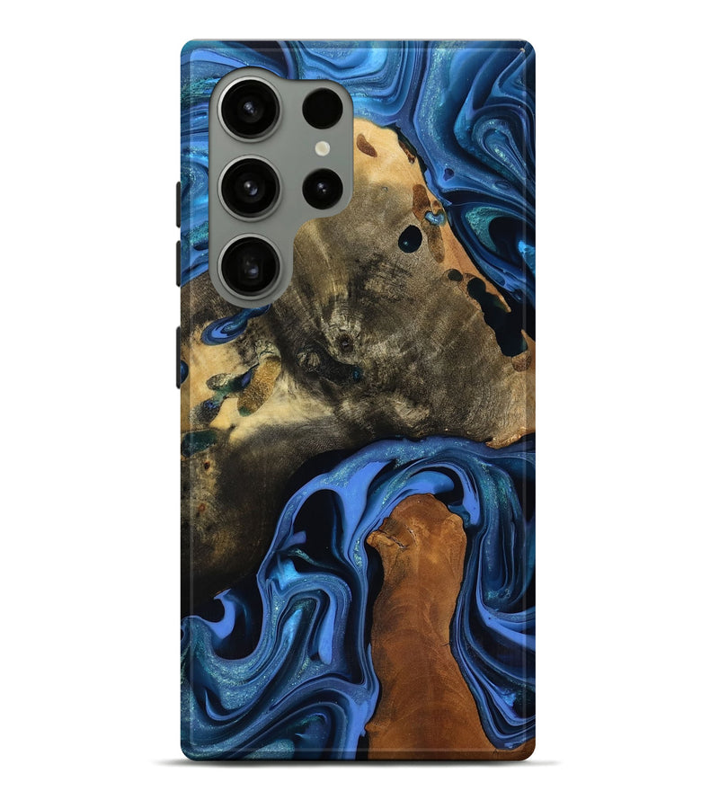 Galaxy S24 Ultra Wood Live Edge Phone Case - Geralyn (Blue, 817484)