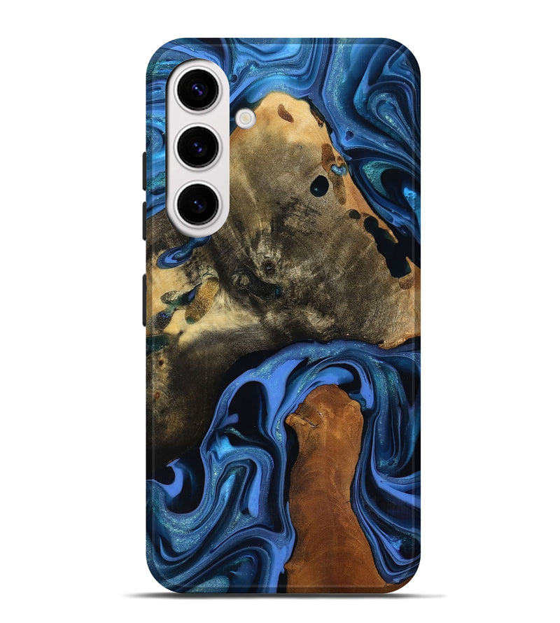 Galaxy S25 Plus Wood Live Edge Phone Case - Geralyn (Blue, 817484)