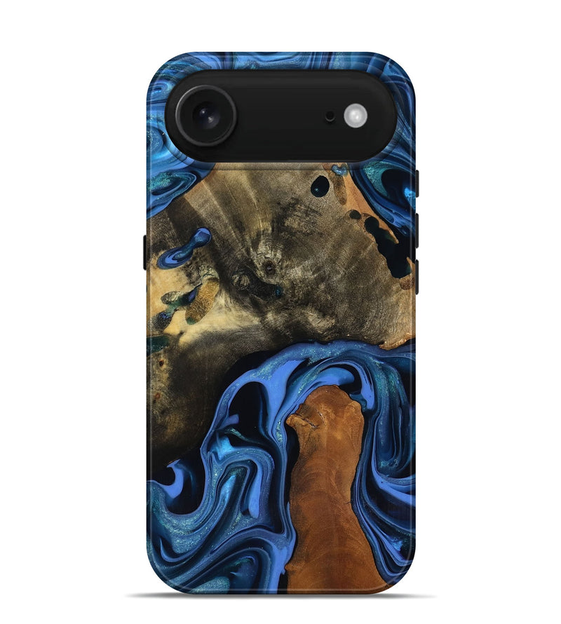 iPhone 17 Air Wood Live Edge Phone Case - Geralyn (Blue, 817484)