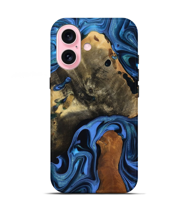 iPhone 17 Wood Live Edge Phone Case - Geralyn (Blue, 817484)
