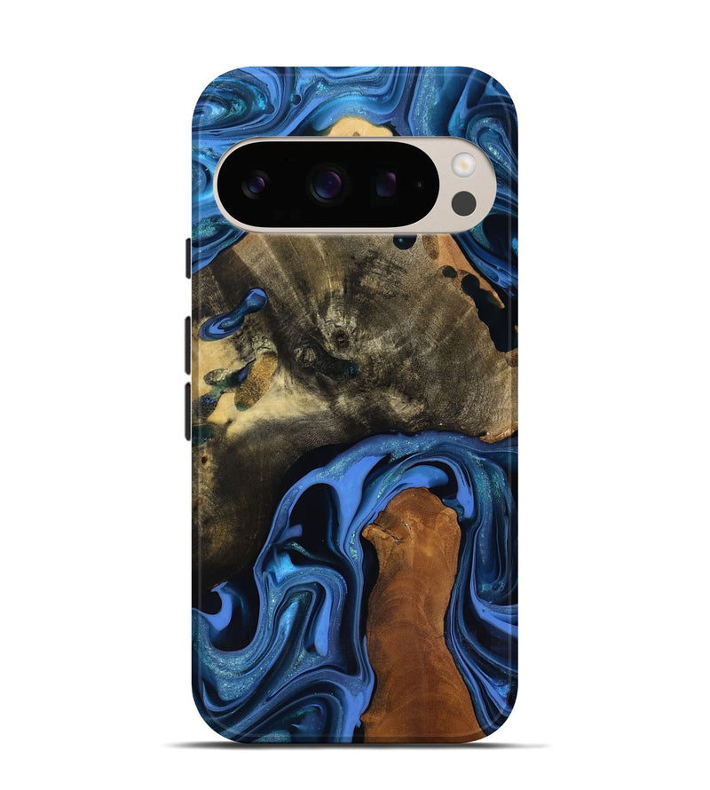 Pixel 10 Pro Wood Live Edge Phone Case - Geralyn (Blue, 817484)