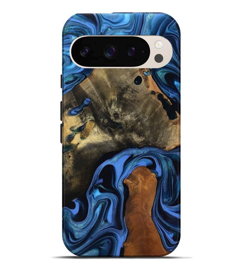 Pixel 10 Pro XL Wood Live Edge Phone Case - Geralyn (Blue, 817484)