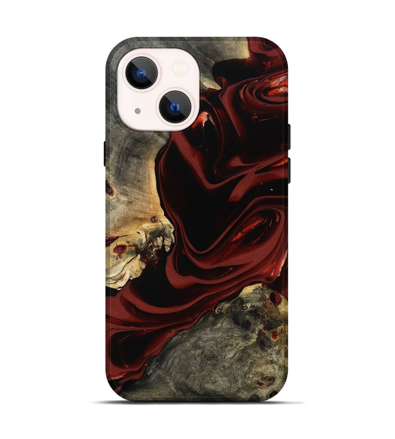 iPhone 13 Wood Live Edge Phone Case - Coy (Red, 817485)