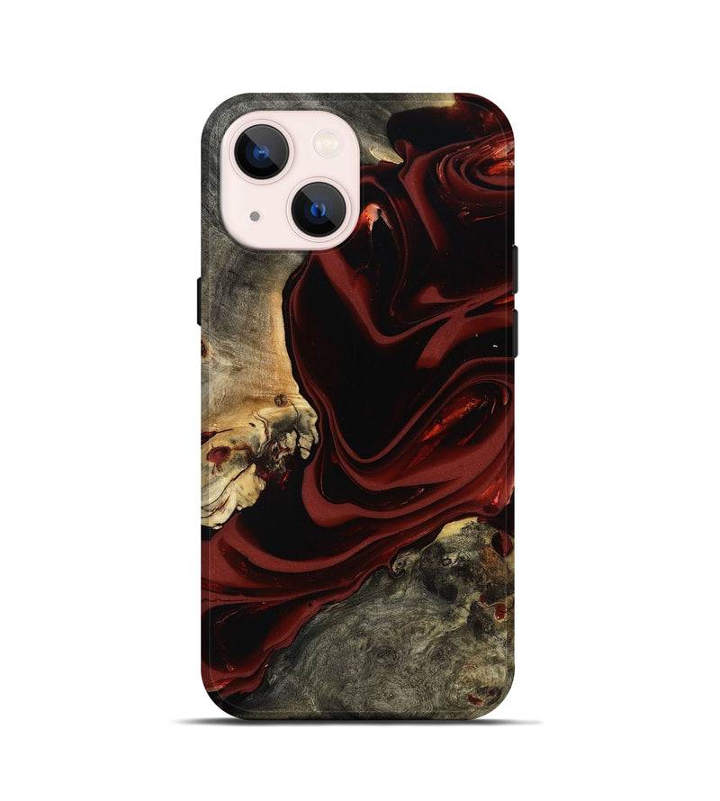 iPhone 13 mini Wood Live Edge Phone Case - Coy (Red, 817485)