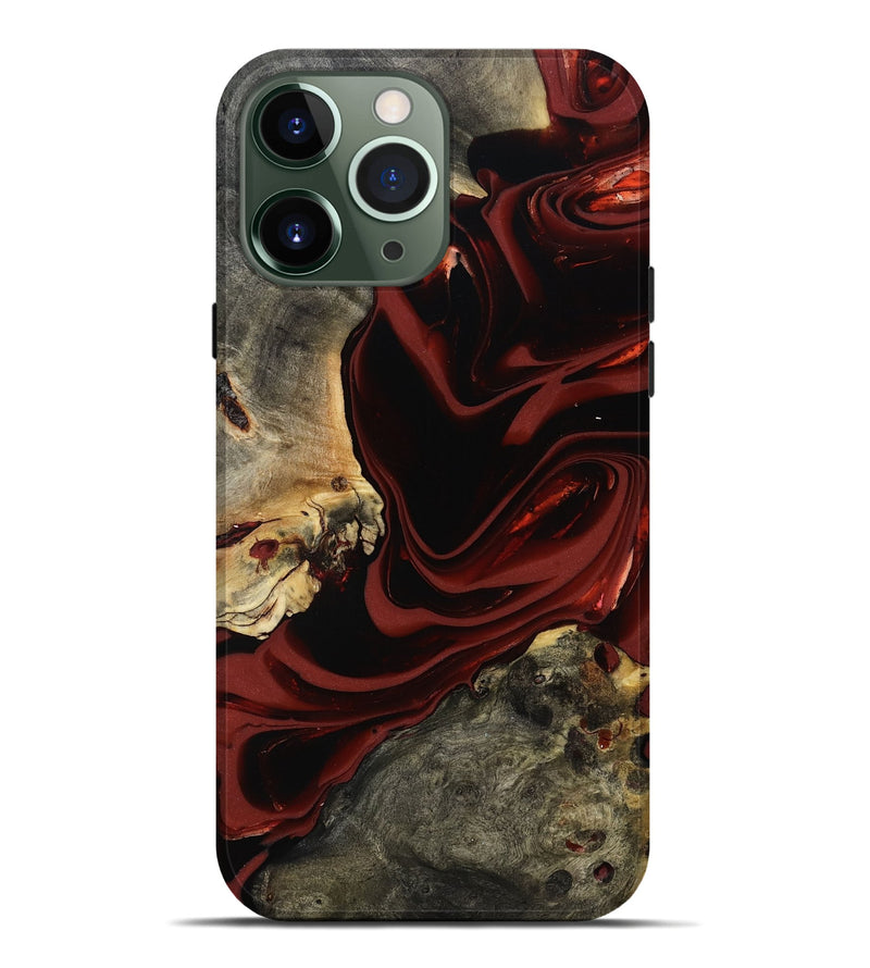 iPhone 13 Pro Max Wood Live Edge Phone Case - Coy (Red, 817485)