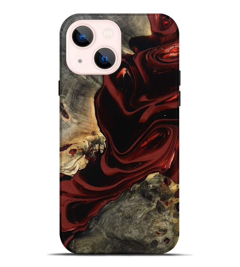 iPhone 14 Plus Wood Live Edge Phone Case - Coy (Red, 817485)