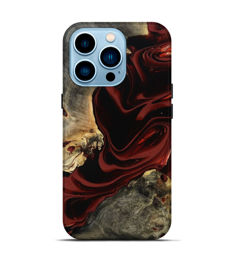 iPhone 14 Pro Wood Live Edge Phone Case - Coy (Red, 817485)