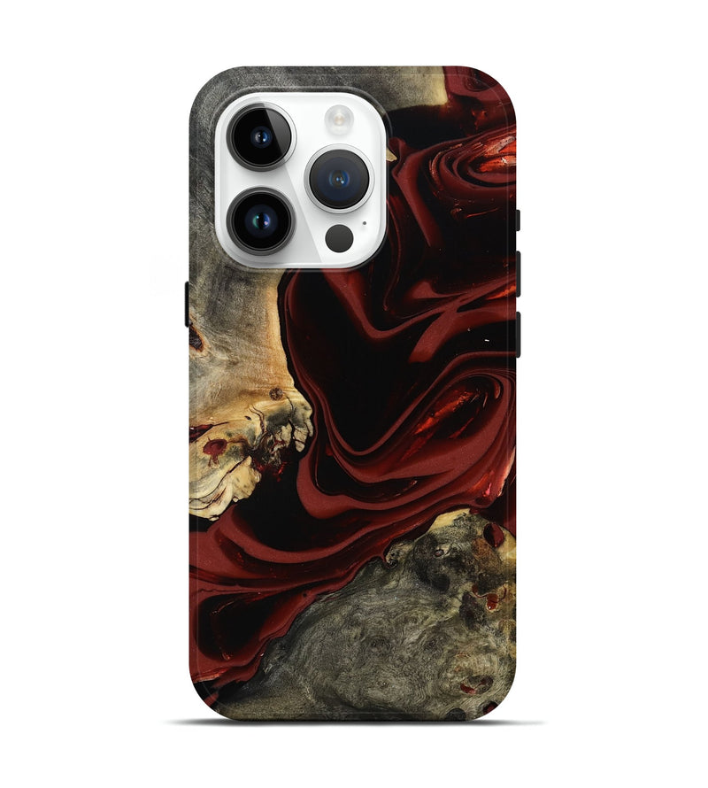 iPhone 15 Pro Wood Live Edge Phone Case - Coy (Red, 817485)