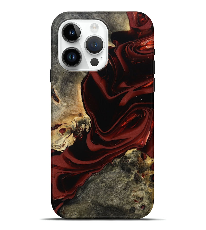 iPhone 15 Pro Max Wood Live Edge Phone Case - Coy (Red, 817485)