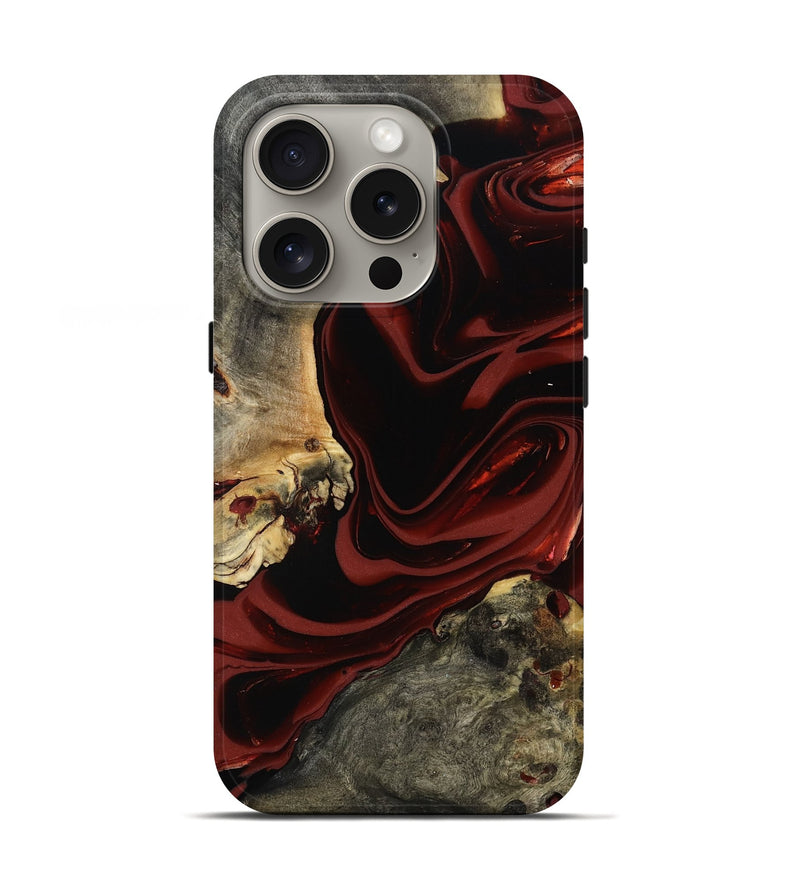 iPhone 16 Pro Wood Live Edge Phone Case - Coy (Red, 817485)