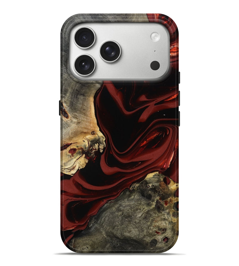 iPhone 17 Pro Max Wood Live Edge Phone Case - Coy (Red, 817485)
