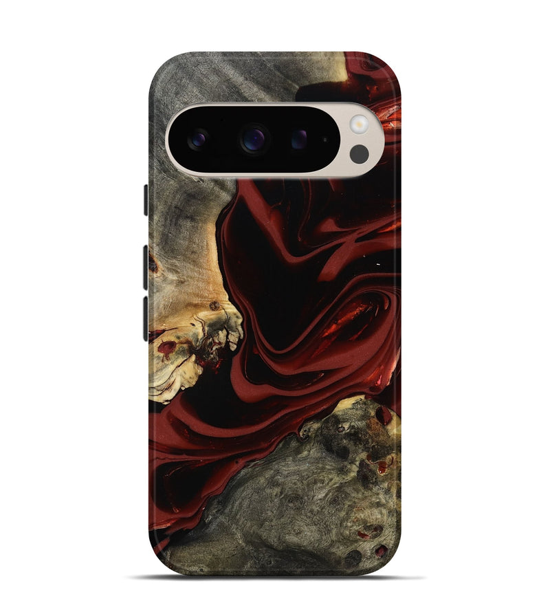 Pixel 9 Pro Wood Live Edge Phone Case - Coy (Red, 817485)