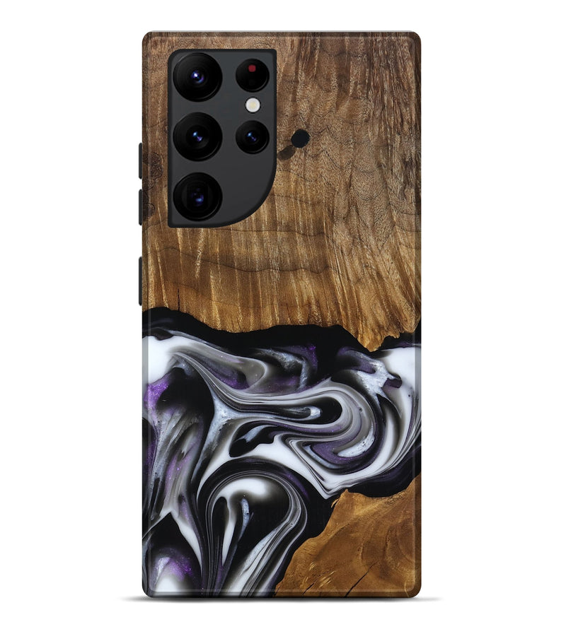 Galaxy S22 Ultra Wood Live Edge Phone Case - Kartier (Black & White, 817486)