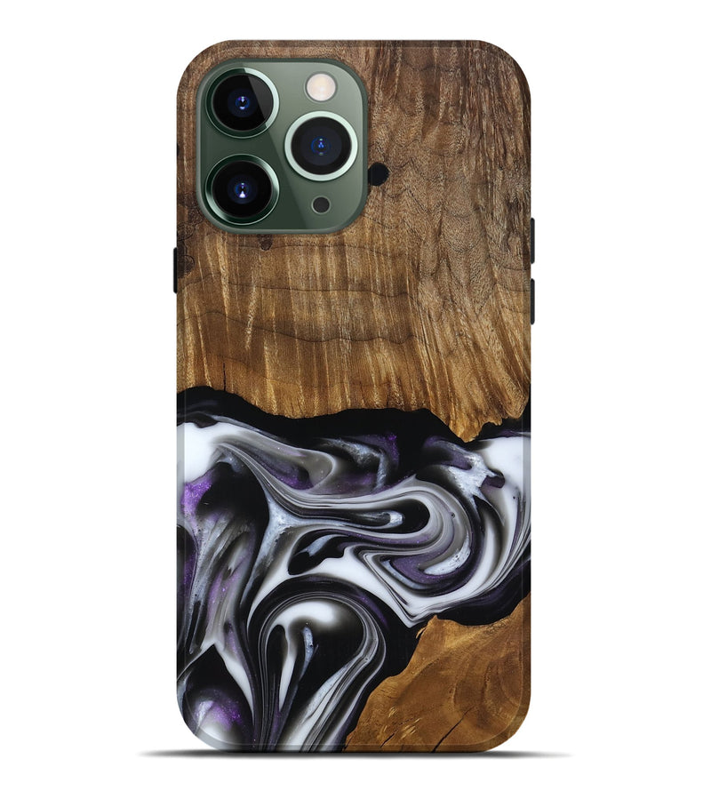 iPhone 13 Pro Max Wood Live Edge Phone Case - Kartier (Black & White, 817486)
