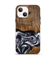 iPhone 14 Wood Live Edge Phone Case - Kartier (Black & White, 817486)