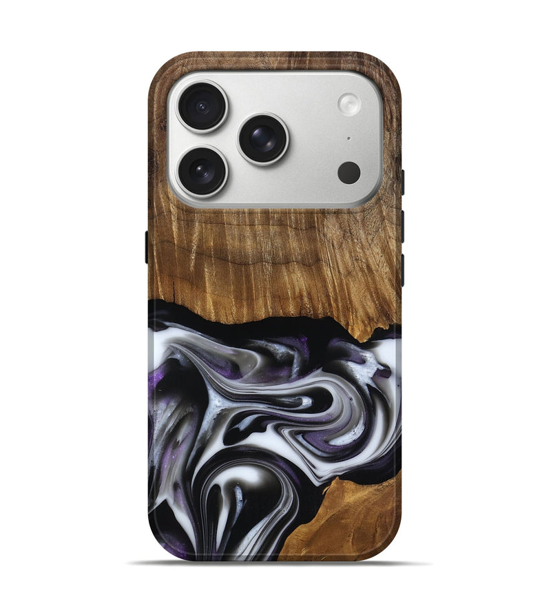 iPhone 17 Pro Wood Live Edge Phone Case - Kartier (Black & White, 817486)