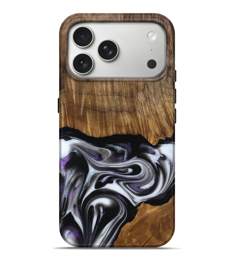 iPhone 17 Pro Max Wood Live Edge Phone Case - Kartier (Black & White, 817486)