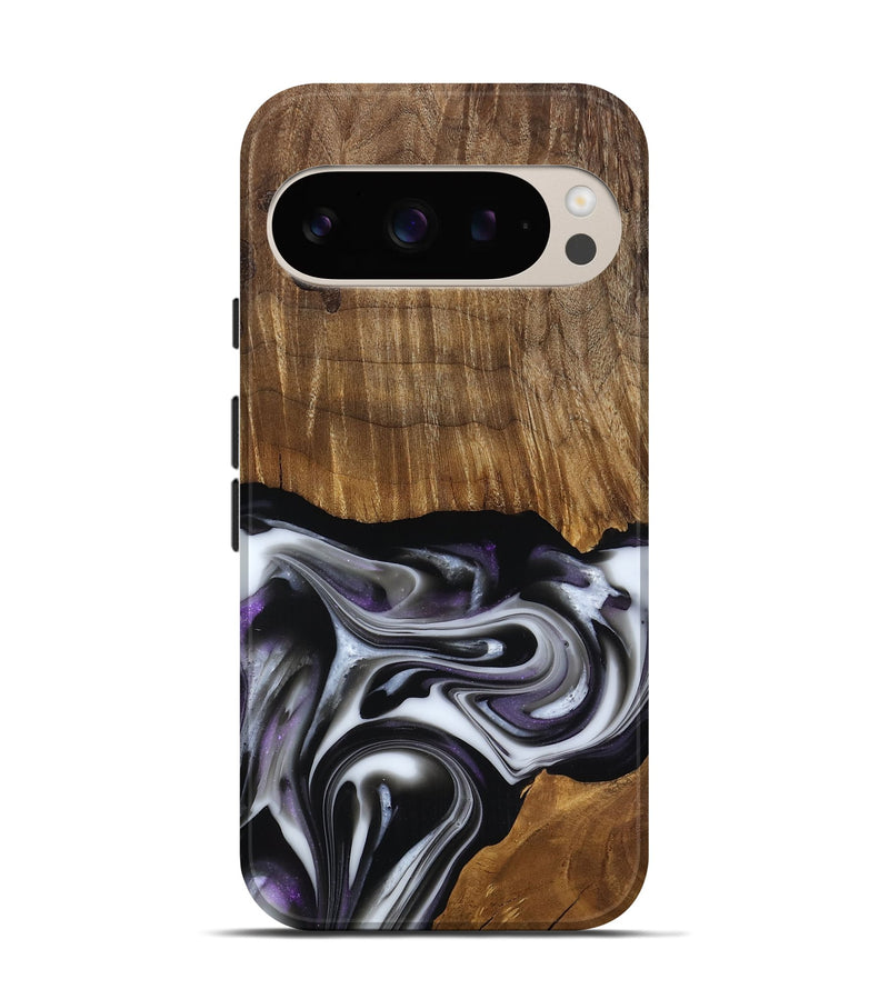Pixel 9 Wood Live Edge Phone Case - Kartier (Black & White, 817486)