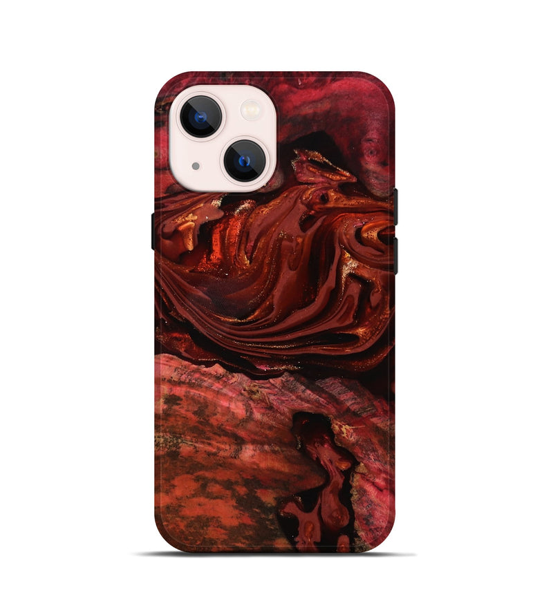 iPhone 13 mini Wood Live Edge Phone Case - Taft (Red, 817487)