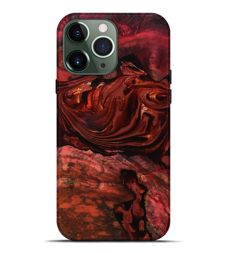 iPhone 13 Pro Max Wood Live Edge Phone Case - Taft (Red, 817487)
