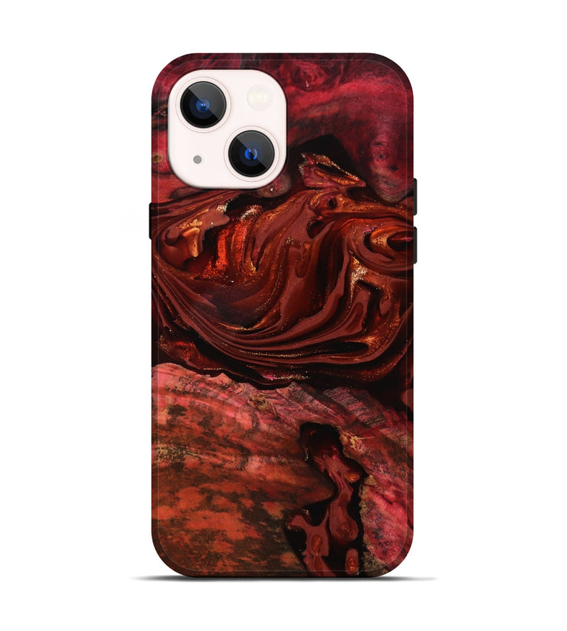 iPhone 14 Wood Live Edge Phone Case - Taft (Red, 817487)