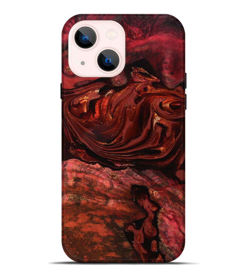 iPhone 14 Plus Wood Live Edge Phone Case - Taft (Red, 817487)