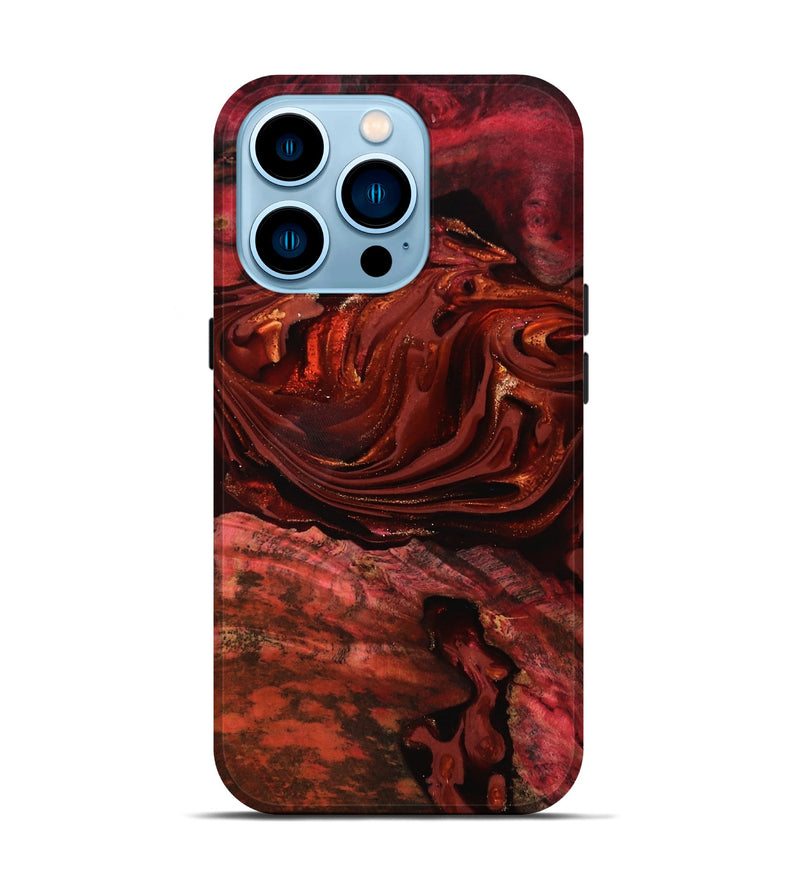 iPhone 14 Pro Wood Live Edge Phone Case - Taft (Red, 817487)