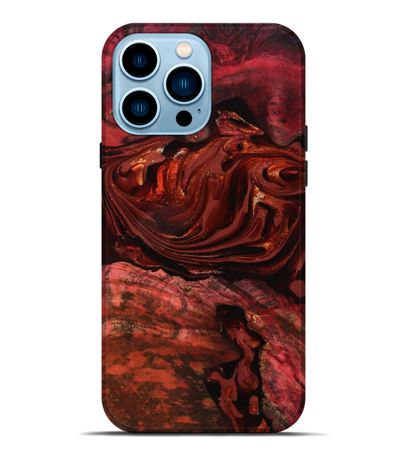 iPhone 14 Pro Max Wood Live Edge Phone Case - Taft (Red, 817487)