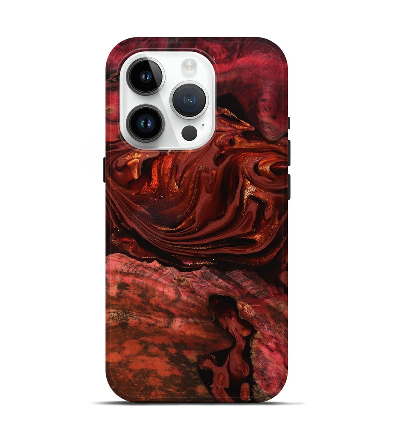 iPhone 15 Pro Wood Live Edge Phone Case - Taft (Red, 817487)