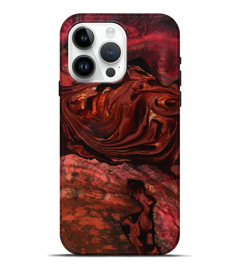 iPhone 15 Pro Max Wood Live Edge Phone Case - Taft (Red, 817487)