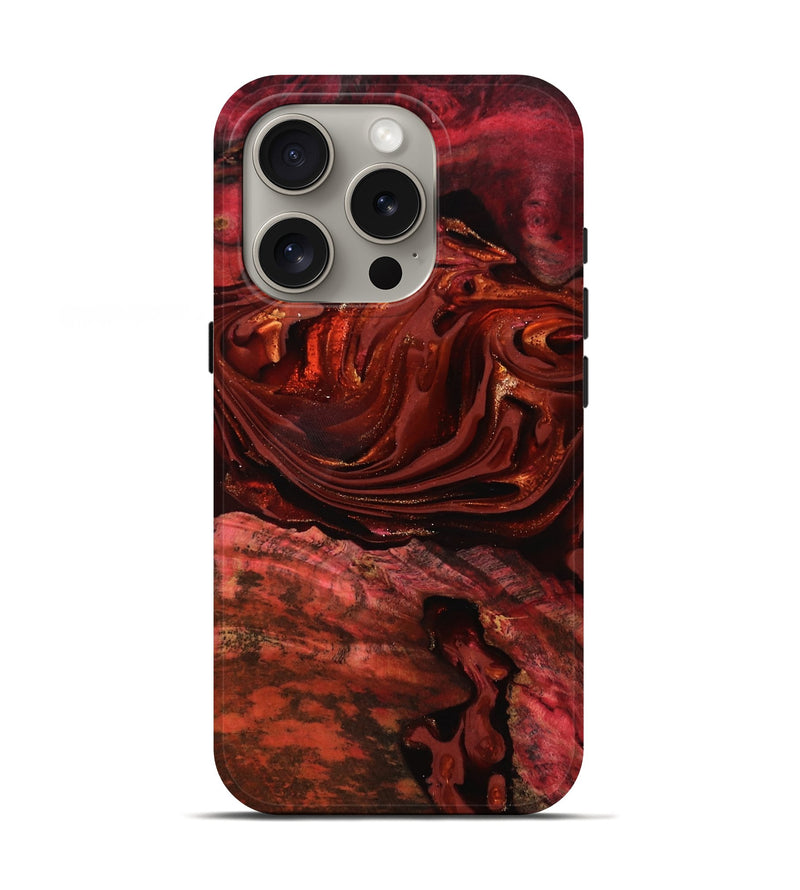 iPhone 16 Pro Wood Live Edge Phone Case - Taft (Red, 817487)