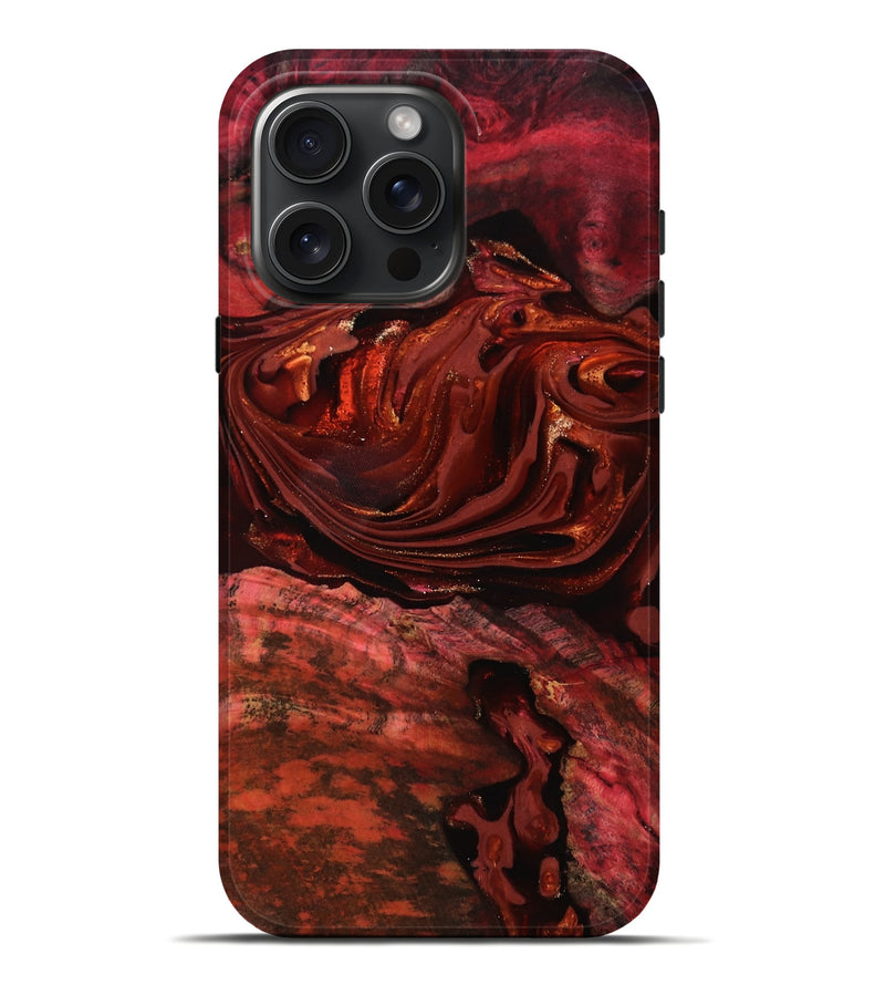 iPhone 16 Pro Max Wood Live Edge Phone Case - Taft (Red, 817487)