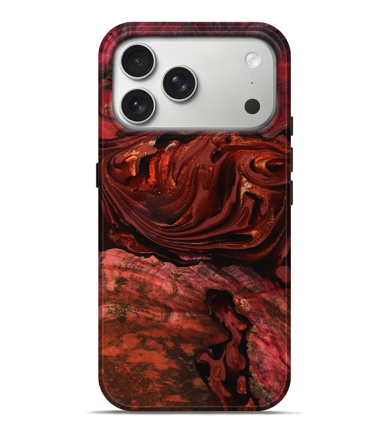 iPhone 17 Pro Max Wood Live Edge Phone Case - Taft (Red, 817487)