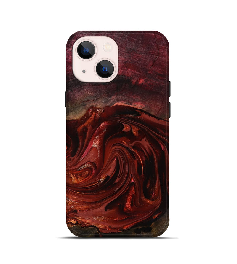 iPhone 13 mini Wood Live Edge Phone Case - Aurelio (Red, 817488)