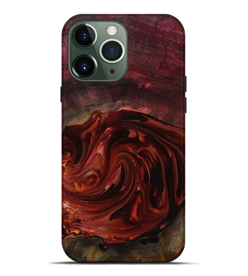 iPhone 13 Pro Max Wood Live Edge Phone Case - Aurelio (Red, 817488)
