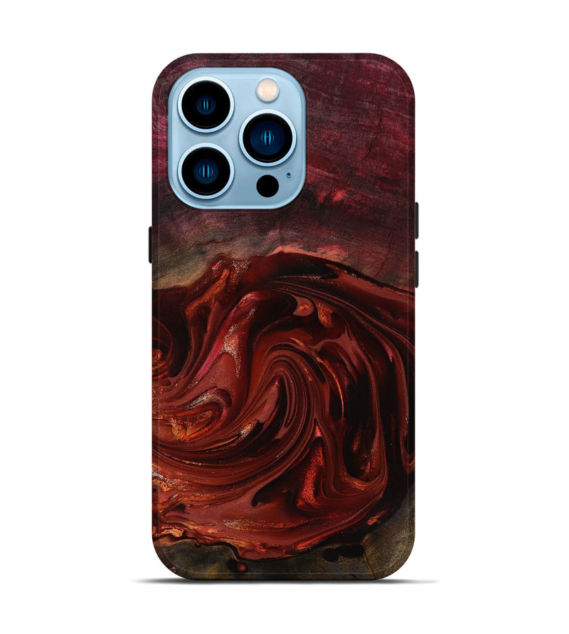 iPhone 14 Pro Wood Live Edge Phone Case - Aurelio (Red, 817488)